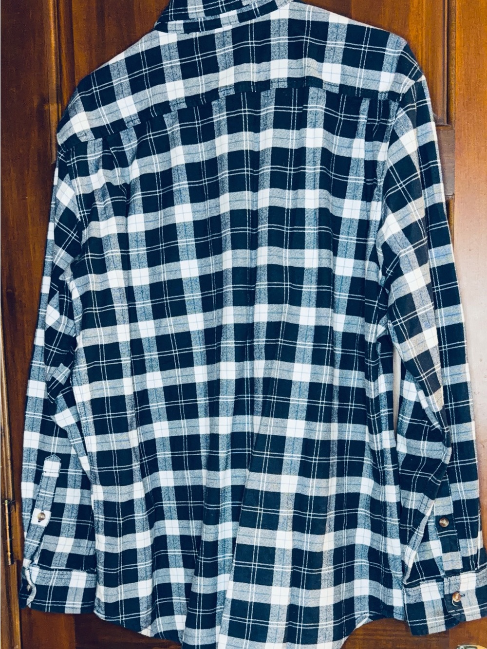 Men's Black & White Plaid Button-Down Shirt - Picture 2 of 3